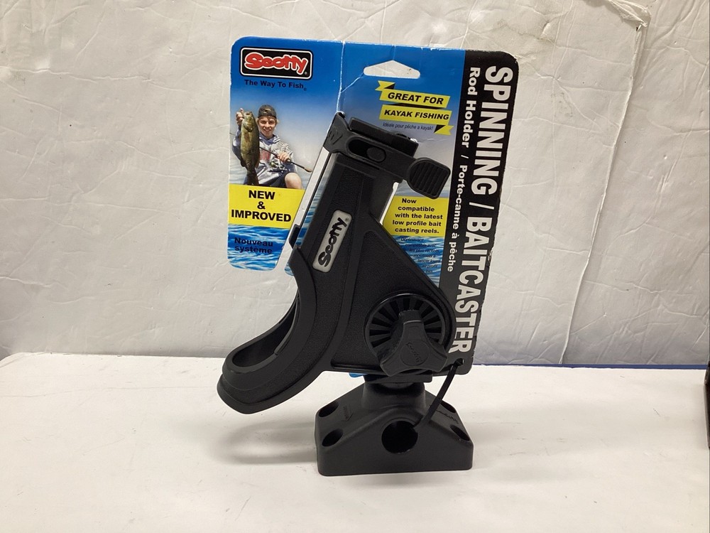 Scotty 280 bait caster/spinning rod holder w/241 deck/side mount- black