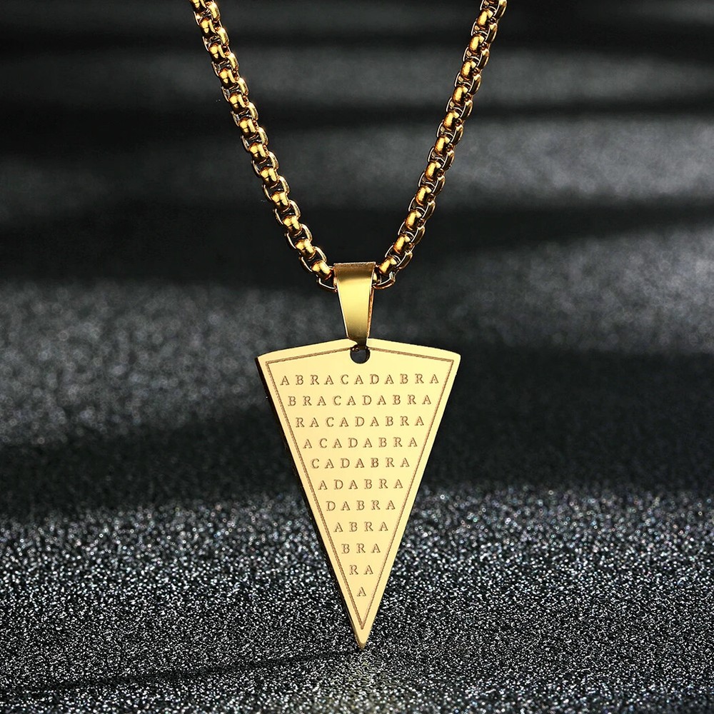 High Quality Abra Abracadabra Pendant Men's Necklace Magic Occult Amulet Jewelry-image