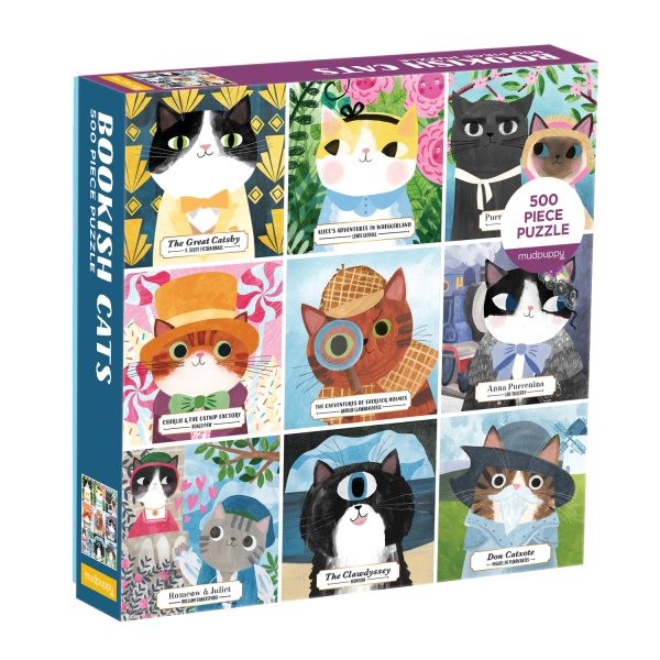 Bookish Cats 500 Piece Family Puzzle by Mudpuppy, Mudpuppy, Brand New, Free s...