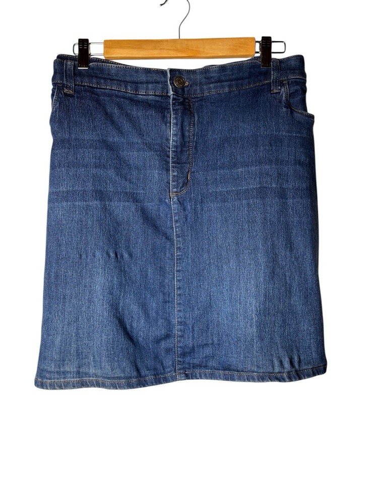 Croft & Barrow Blue Pencil Skirt Knee-Length Casual Stretch Denim. 22W