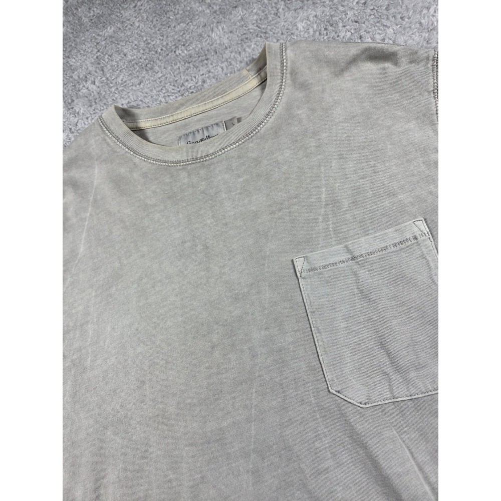 Goodfellow & Co Long Sleeve Shirt Large Gray Mens Pocket Tee Faded Cotton L