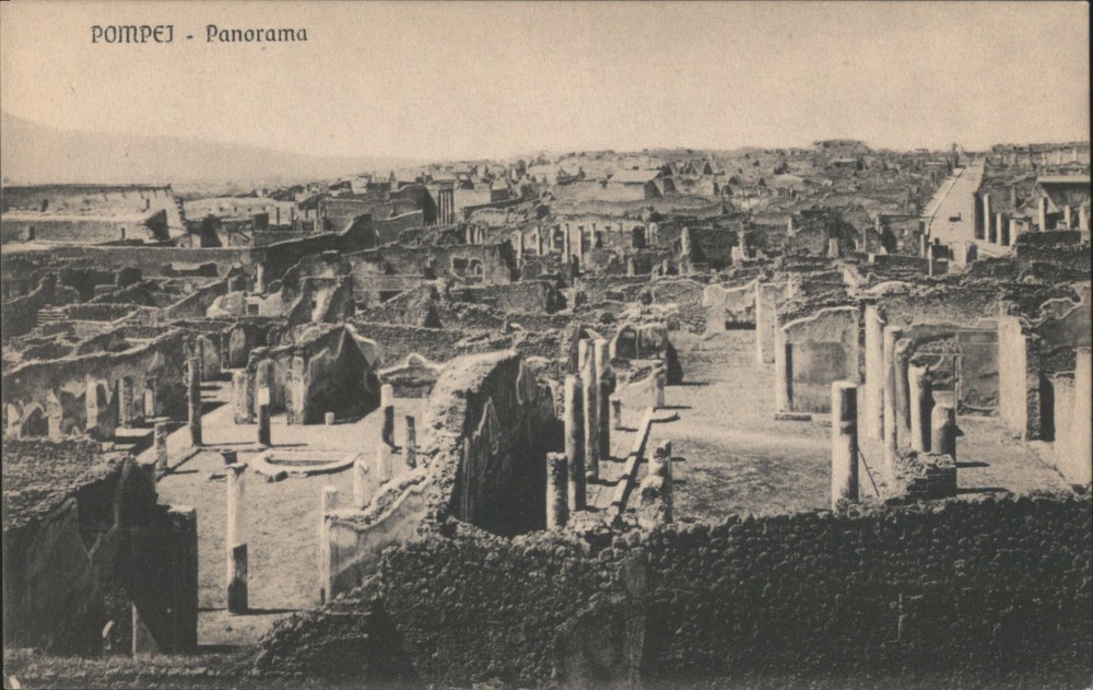 Italy Pompei Panorama Editt. Carlo Cotini Original Vintage Postcard