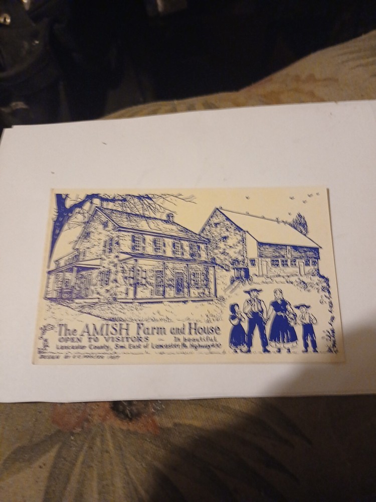 Vintage Postcard Amish Farm House Lancaster Pennsylvania Unposted