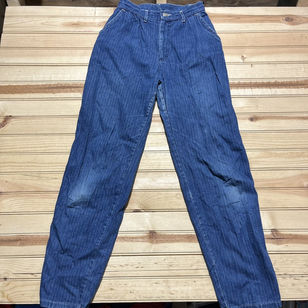 Vintage Lee Riders Striped Denim Jeans Size 28x29 Classic Fit