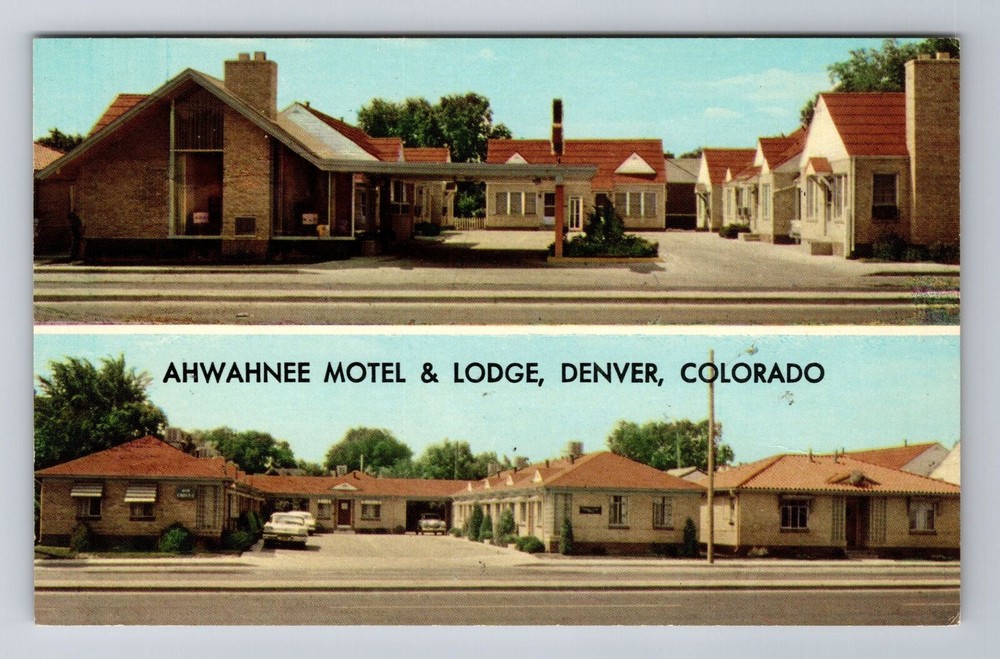 Denver CO-Colorado, Ahwahnee Motel & Lodge, Advertising, Vintage Postcard