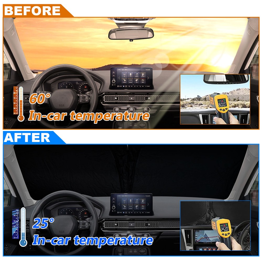 2022-2024 Honda Civic Heat Block Windshield Privacy Shield Cover