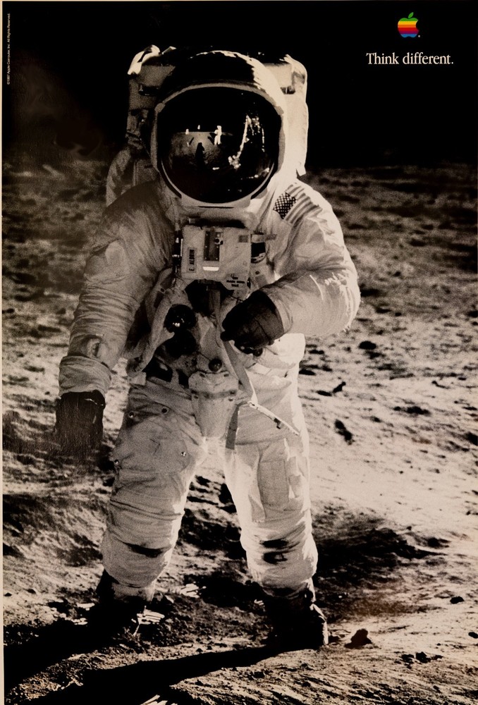 Apple Think Different Moon Landing  poster 24x36 1997 Original not a repro