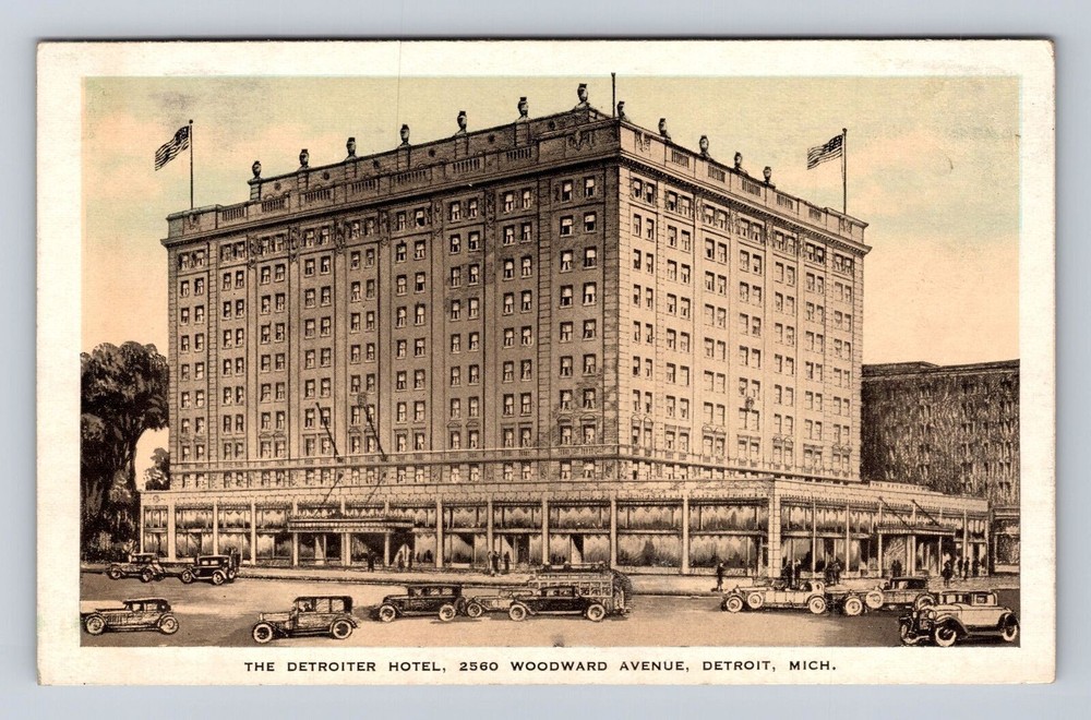 Detroit MI-Michigan, The Detroiter Hotel, Advertisement, Vintage Postcard