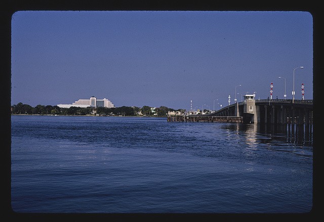 Photo:Daytona Beach Florida 1990 Marriott Hotel Bridge Waterfront View
