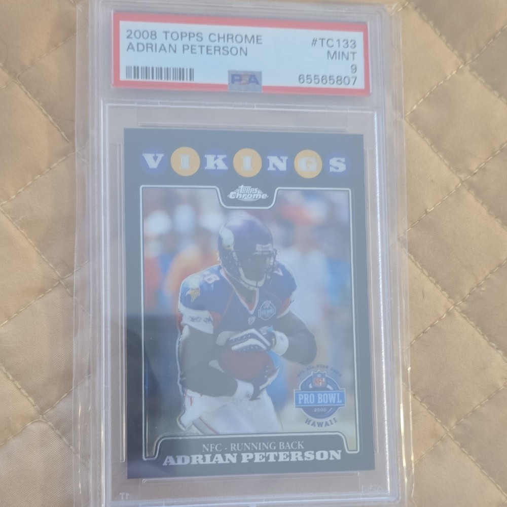 2008 Topps Chrome Adrian Peterson Vikings Pro Bowl PSA 9 Graded Card TC133
