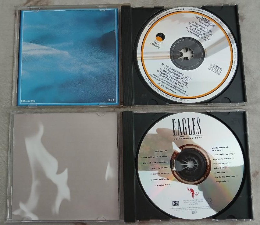 2 CD Lot THE EAGLES Their Greatest Hits & Hell Freezes Over VG+ Original Cases