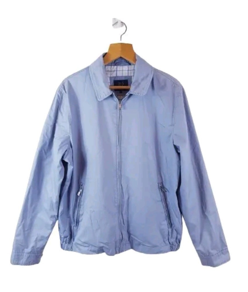 Lincoln Mens Blue Lined Warm Full Zip Jacket Size Large