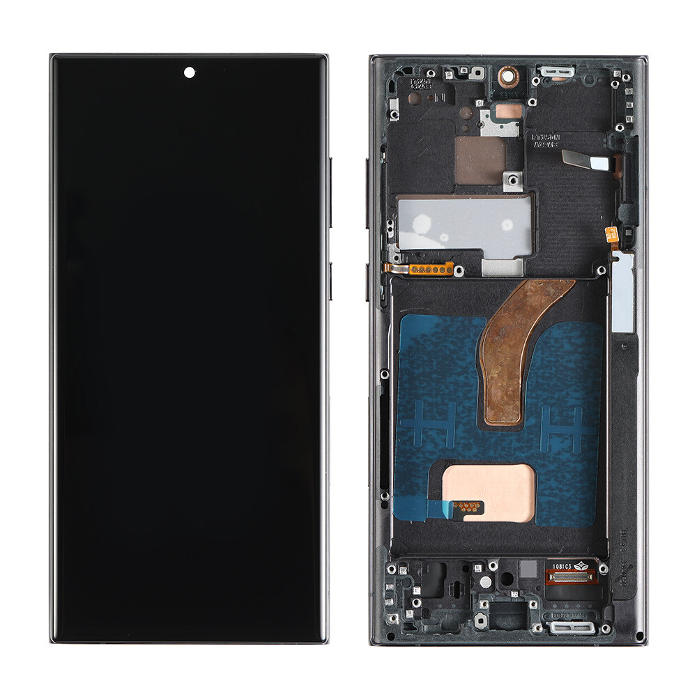 For Samsung Galaxy S22 Ultra S908U1/W LCD Display Touch Screen Frame Replacement