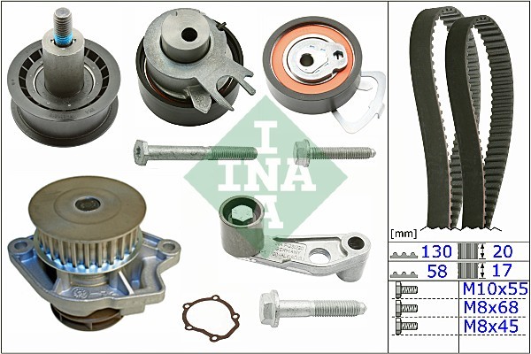 530 0360 30 INA water pump + timing belt kit for SEAT, VW
