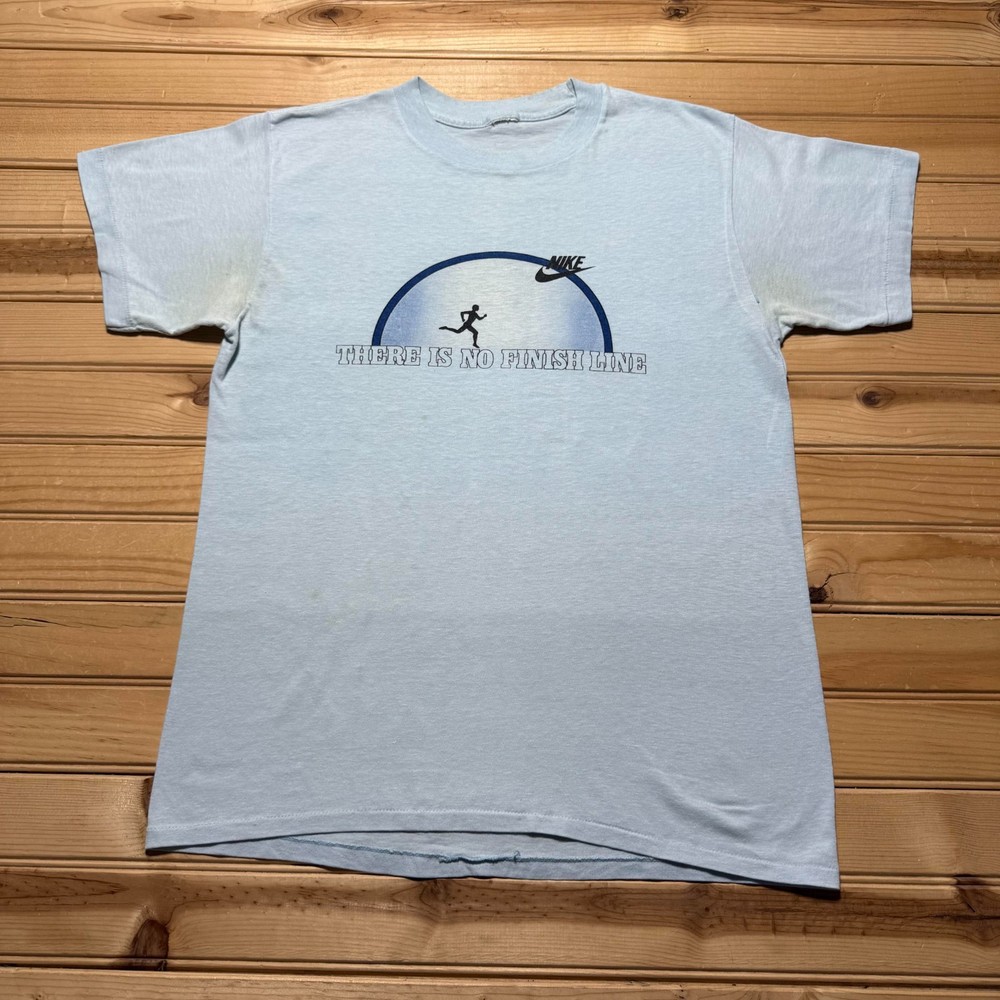 Vintage 90s Nike There Is No Finish Line Runner Arch Mini Swoosh Shirt - Medium
