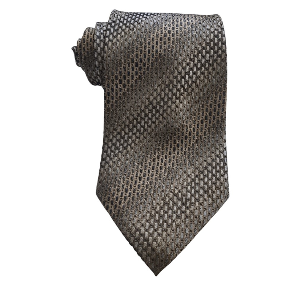 Mens Kenneth Cole New York Tie Geometric 100% Silk Handmade Necktie