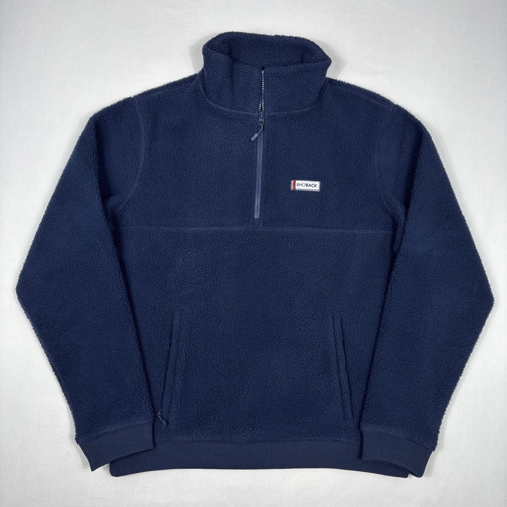 Rhoback Summit Fleece Pullover Men's M Blue 1/4 Zip Sweatshirt Performance Golf