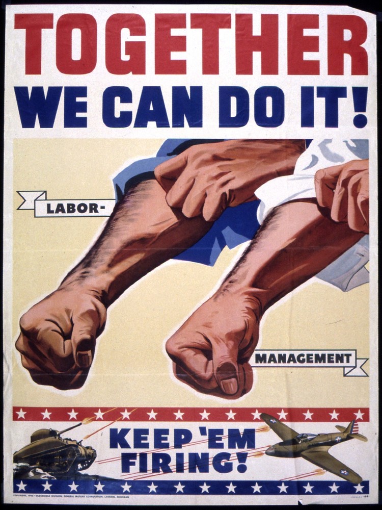 4165.Together we can do it! Military/labor campaign.POSTER.Home School art decor