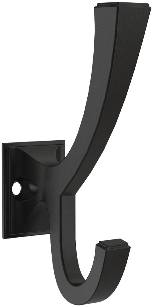 Franklin Brass 1-Inch Black Coat and Hat Hook with Classic Edge Design  