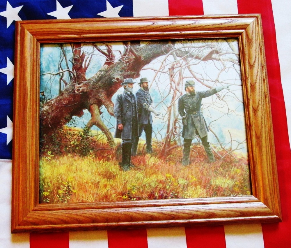 Civil War Print. Robert E Lee, James Longstreet, Stonewall Jackson, Manassas