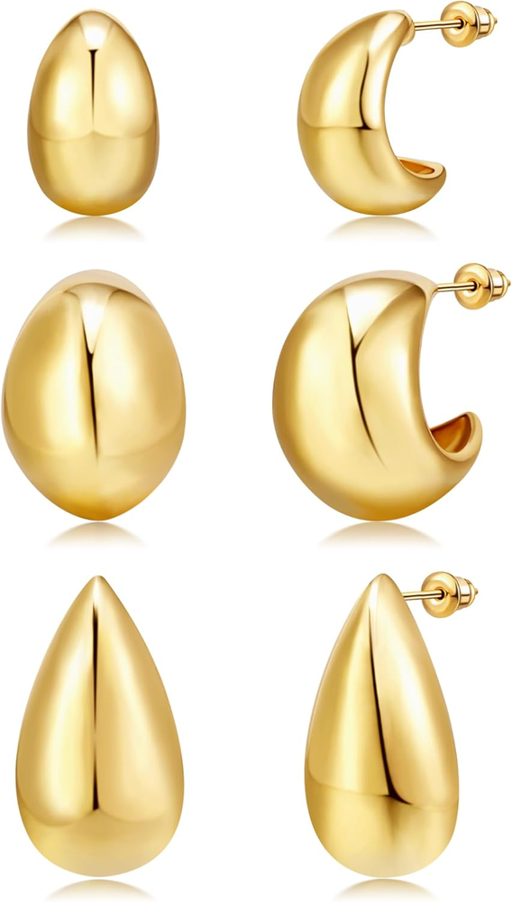 Hypoallergenic 14K Gold Plated Surgical Steel Earrings for Sensitive Ears