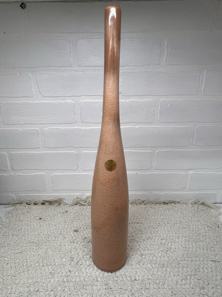 Frankoma Wine Bottle Vase MCM Brown Mottled Glaze 17