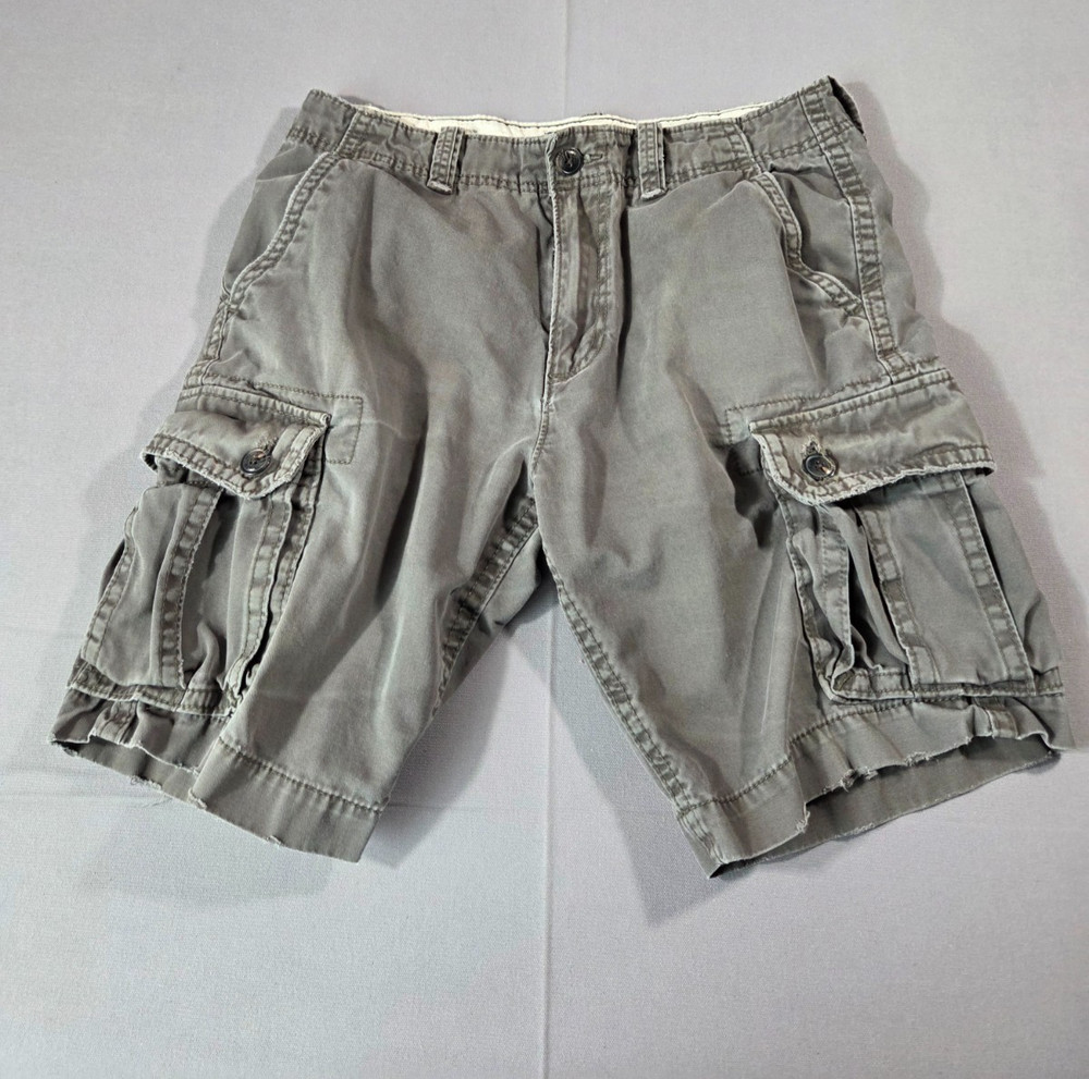 American Eagle Cargo Shorts Mens 33 Gray AEO Utility Pockets Casual
