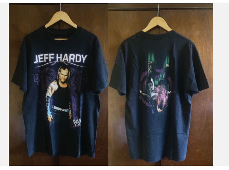 Vintage 2007 WWE Jeff Hardy Swanton Bomb T Shirt - WWF - Wrestling- Hardy Boyz