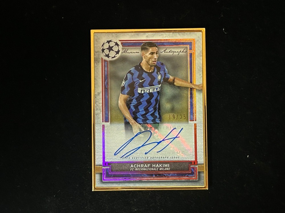 Achraf Hakimi 2020-21 Topps Museum Gold Frame Auto /25 FC Internazionale Milano