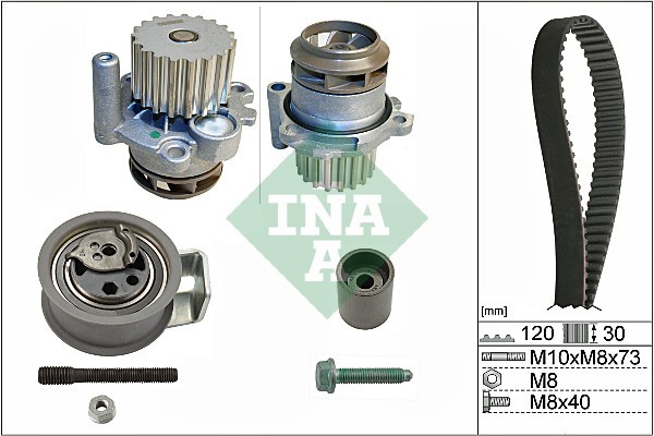 530 0091 30 INA Water Pump + Timing Belt Kit for Audi, Seat, Skoda, VW