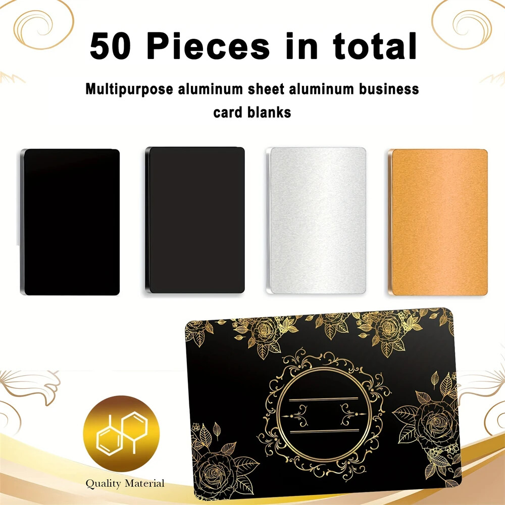 50pcs Metal Engraving Blank Aluminum Plate Aluminum Business Card Blanks
