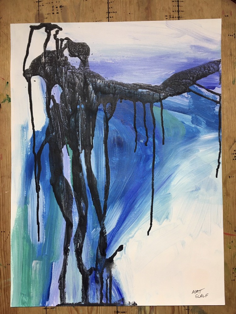 Matt Scalf 18x24 Abstract Contemporary Art ORIGINAL PAINTING Pop Modern Colorful