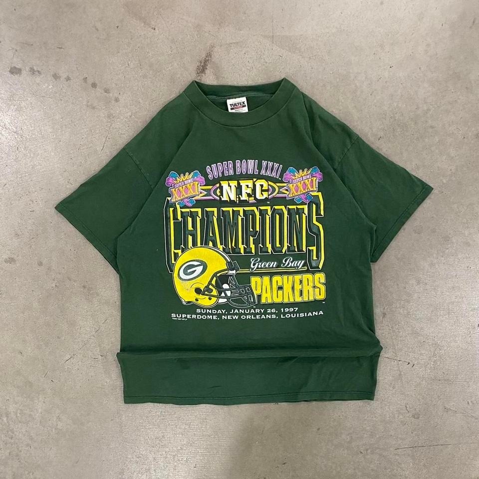Vintage NFL Green Bay Packers 1997 Super Bowl XXXI NFC Champions T-Shirt Size XL