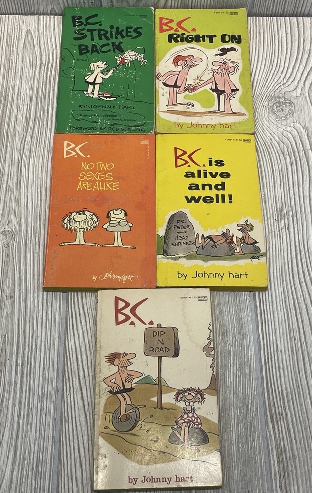 B.C. Vintage Comic PB Lot of 5 Johnny Hart 1960s-1980s Humor Cartoons