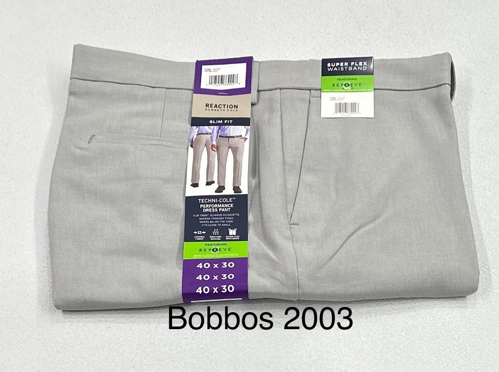 Kenneth Cole Reaction Men's Techni-Cole Slim-Fit Pants, Gray, Size 40X30