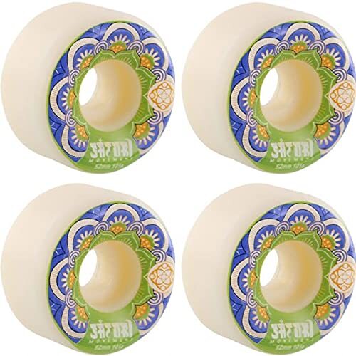 Satori Movement Mandala White/Blue Skateboard Wheels - 52mm 101a (Set of 4)