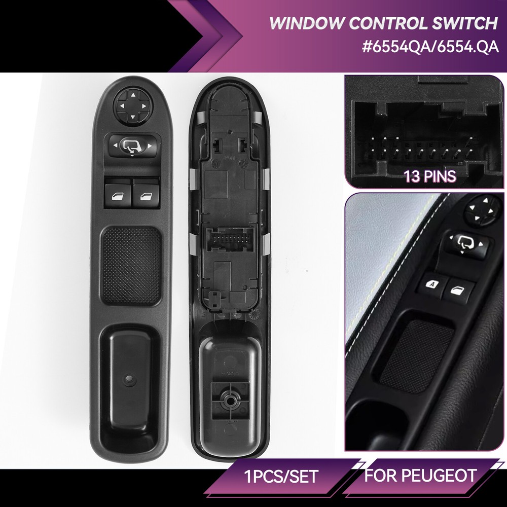 For Peugeot 207 CC SW Citroen Picasso Master Power Window Switch 6554QA 6554.QA.
