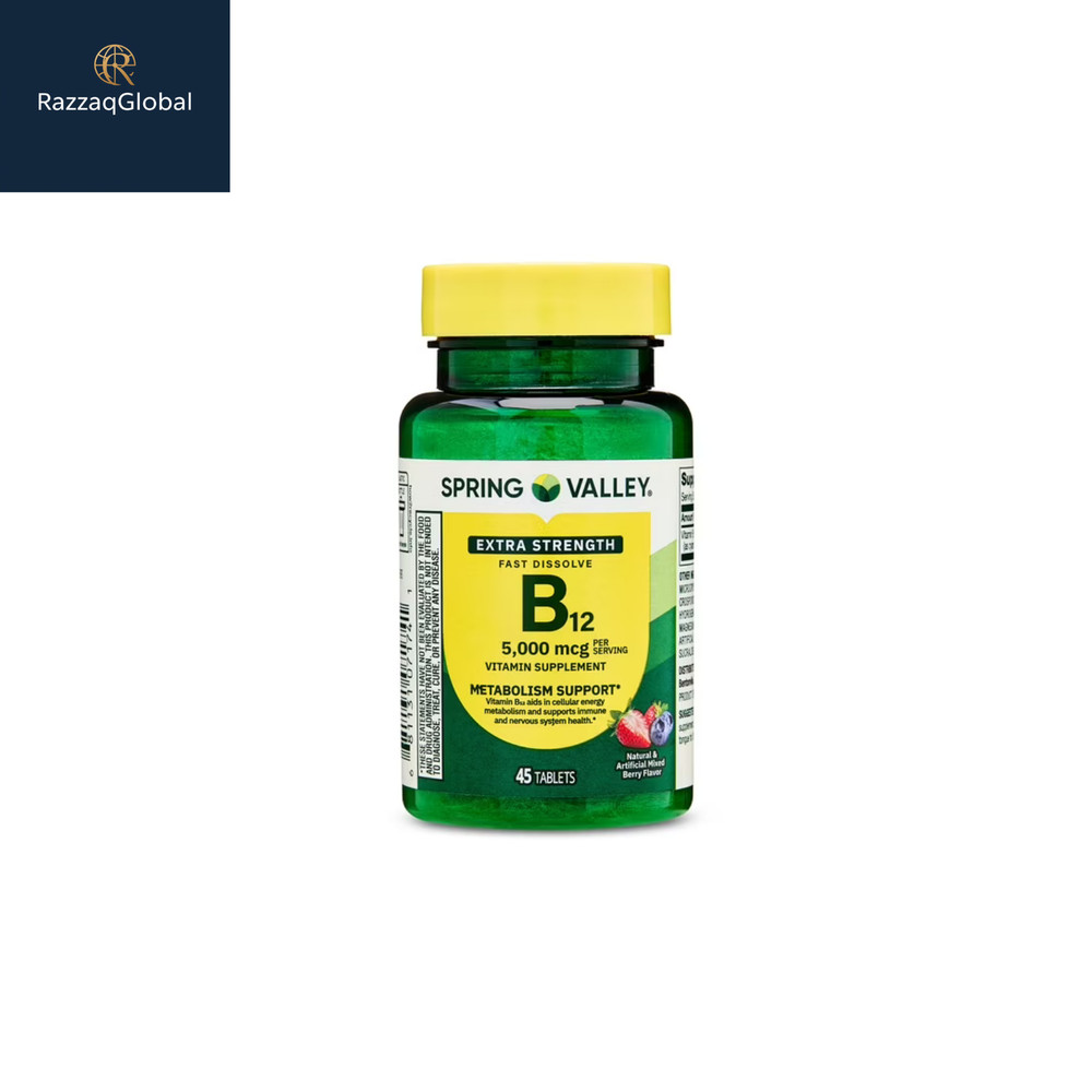Spring Valley B12 5000 mcg Fast-Dissolve Tablets Mixed Berry 45 Count