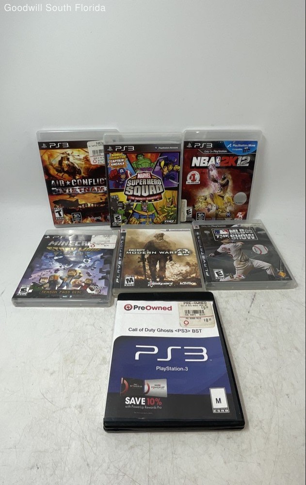 Lot Of 7 Pcs Assorted PlayStation 3 Video Game Variety Not Tested