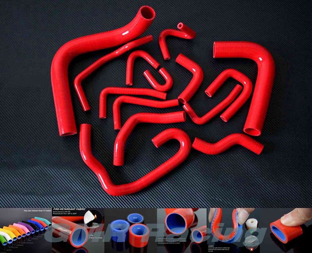 Red Silicone Radiator Coolant Hose Kit for 4Runner Pickup 3.0L V6 90-95