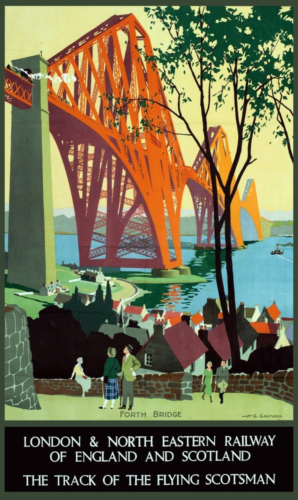 3458.Track of the Flying Scotsman Railway POSTER.School Home Room Art decoration