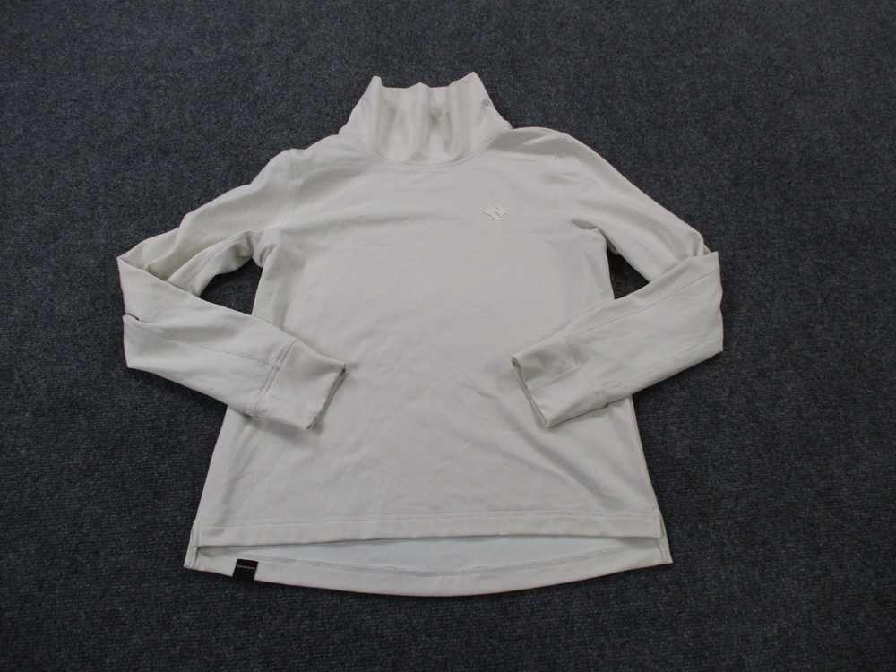 Rabbit Running Shirt Womens M White Pullover Turtle Neck Sweater Active Hiking