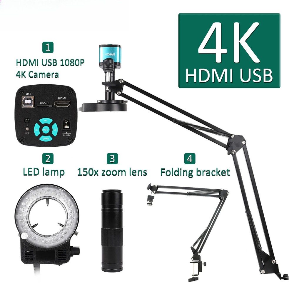 4K Electronic Digital Microscope for Soldering 1080P HDMI Industrial Camera Lens