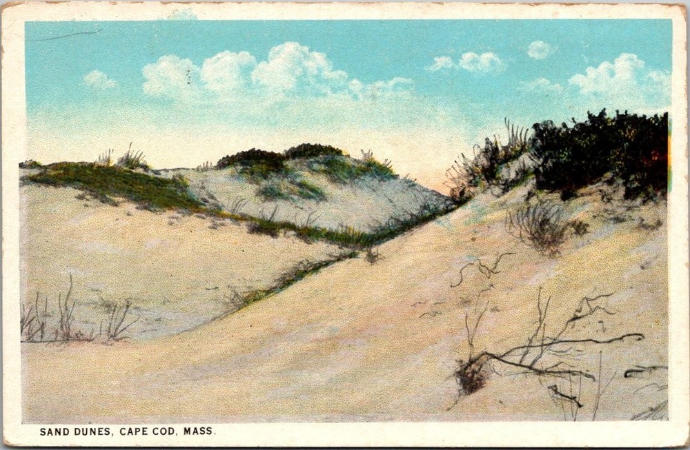 Vintage Linen Postcard Sand Dunes Cape Cod, MA H. A. Dickerman & Son Unposted