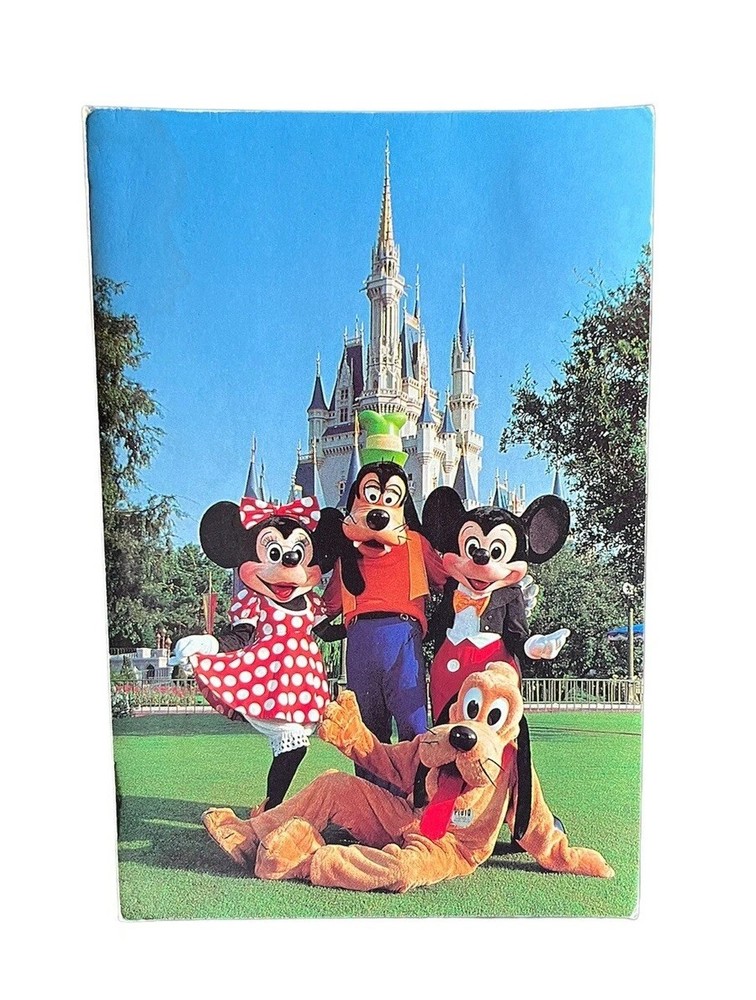 Walt Disney World Mickey Minnie Goofy Pluto Cinderella Castle 1993 Postcard