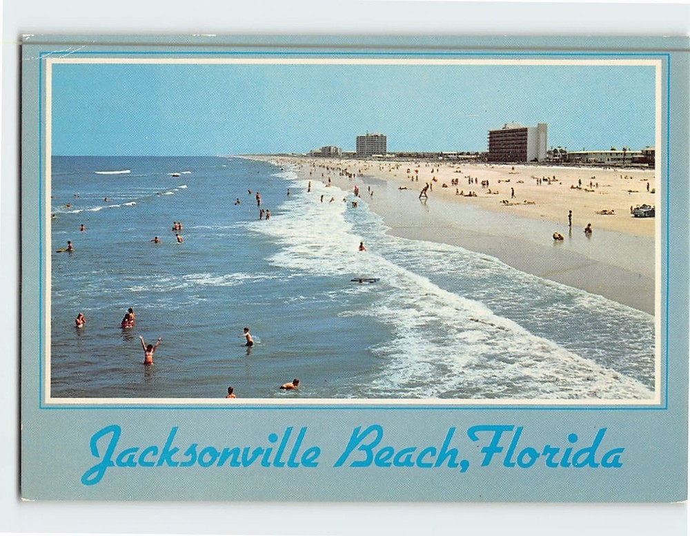 Postcard Looking South From The Pier Jacksonville Beach Florida USA