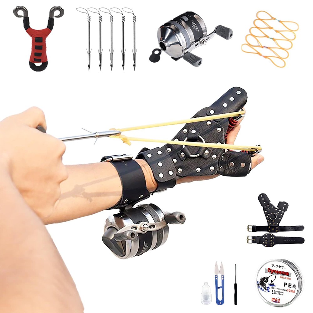 Fishing Slingshot Stainless Steel Recurve Fish Slingshot Set with Stainless S...
