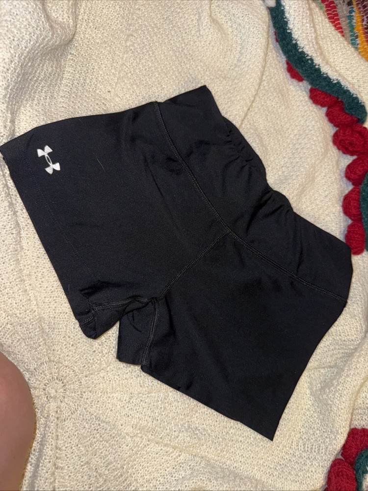 Womens Under Armour Heat Gear Black Spandex Shorts Size XS