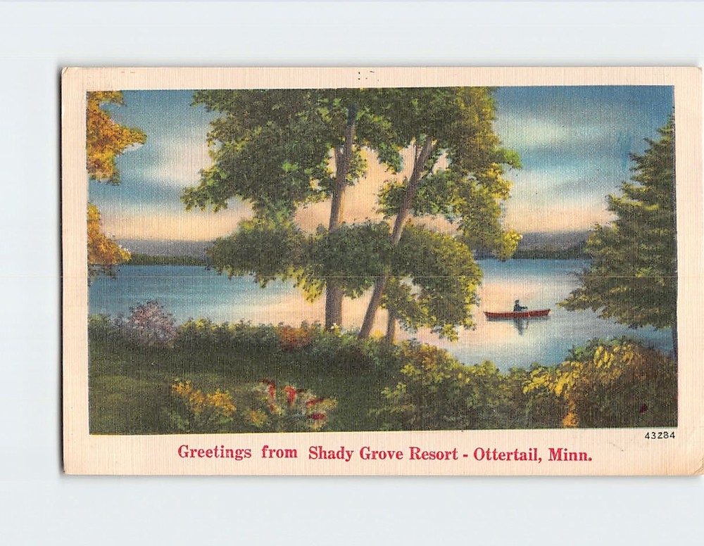 Postcard Boating in the Lake Nature Scene