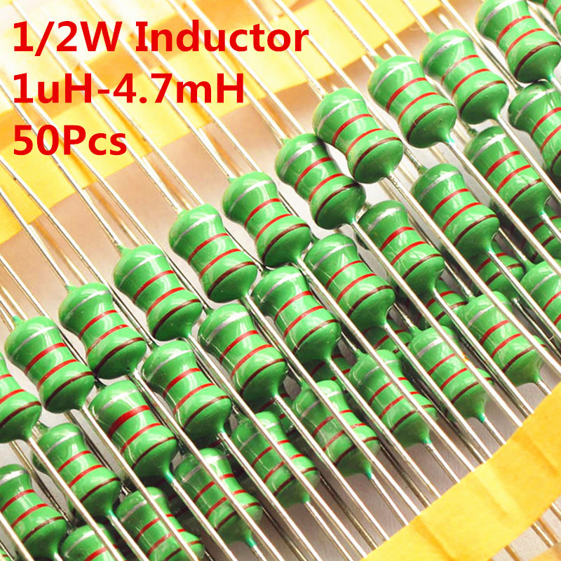 50Pcs 0410 1uH to 1mH to 4.7mH  Axial Color Wheel Inductor 10 4.7 470 Inductance